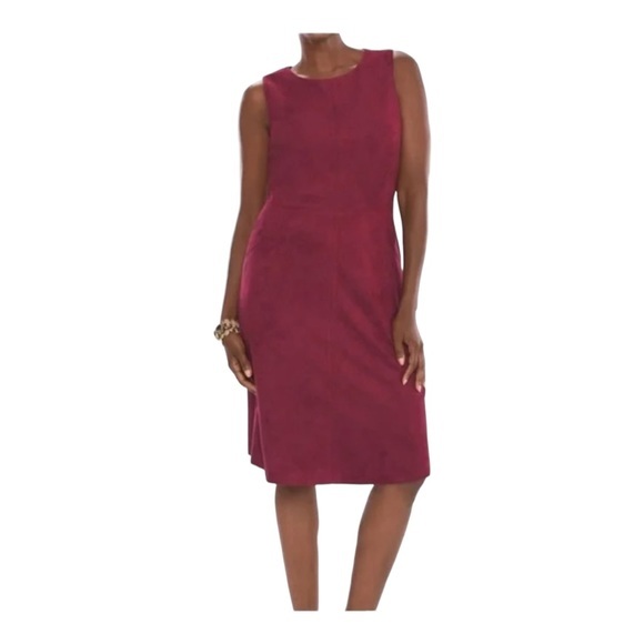 CHICO'S Suede Sleeveless Sheath Dress size‎ 00/2 - Picture 1 of 10